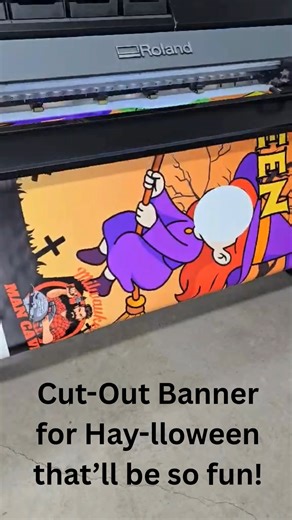 We're having great fun playing with our new banner printer. This cut-out banner with holes for people to pop their faces through for a photo will be part of all the great activities taking place during our local Hay-lloween event. | Apple Awards