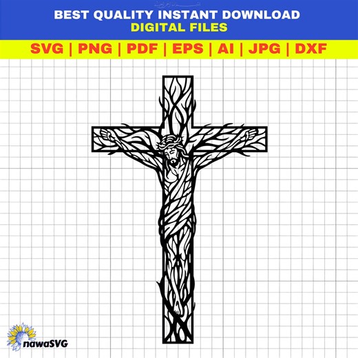 Jesus SVG | Crucifix Cross Wall Art SVG Dxf Png Ai | Christian Wall Art | Jesus Wall Decor | Laser Cut Cross File | CNC Cut | Christian Gift - Etsy