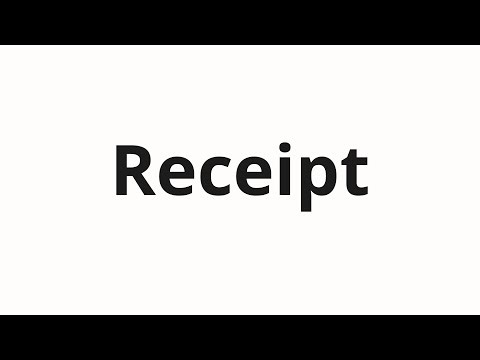 How to pronounce Receipt