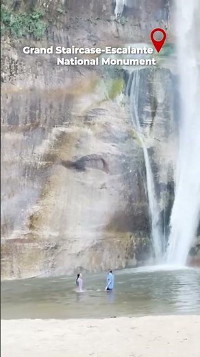 Video of the Day: Falling rocks nearly hit swimmers at Utah waterfall