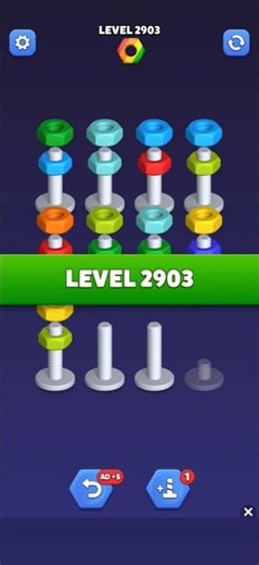 Nut Sort Level 2903 - Color Puzzle Game by Kiwi Fun #games #puzzle #NutSort #NutSortSolution