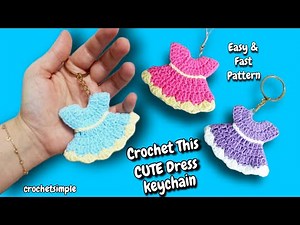 Crochet the CUTEST Mini Dress Keychain| Easy Step-by-Step Tutorial for Beginners |#crochet #keychain
