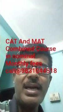 CAT And MAT Exam Combined Course/ Monthly fees/ call@9831044518