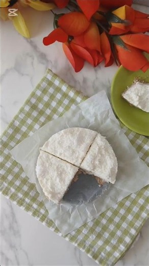 Healthy Fake Coconut Cheesecake Recipe #healthydessert #snacks #cheesecake #coconut #recipe #cake