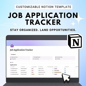 Customizable Job Application Tracker | Notion Template With Portfolio Design | 3 Color Options | Simple, Aesthetic Career Planning Organizer - Etsy Australia