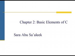 Basic Elements of C