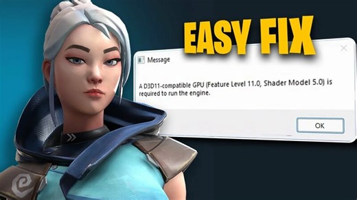 A D3d11 Compatible GPU (Feature Level 11.0 Shader Model 5.0) is required to run the engine - Fixed