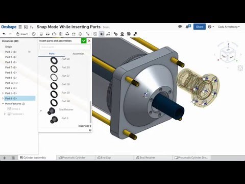 Snap Mode While Inserting Parts | What's New in Onshape - March 7, 2016