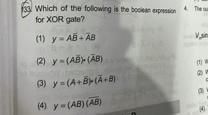 33. Which of the following is the boolean expression for XOR ga... | Filo