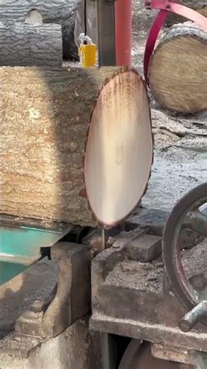 Woodworking Process — Cutting Logs into Perfect Round Boards