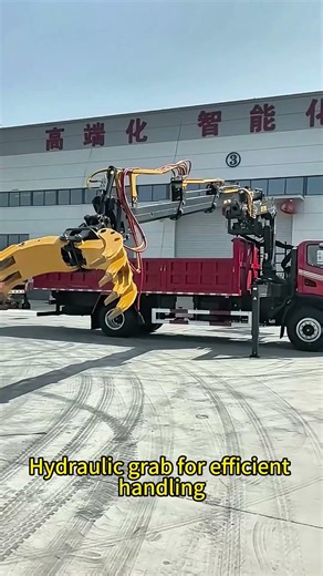 Trailer Mounted Log Grapple Crane | 360° Rotating Grab & Extended Reach