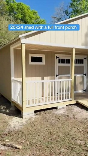 20x24 shed with a full front porch