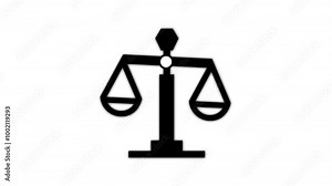 A scale icon animation . A scales icon typically features a balanced scale, symbolizing justice