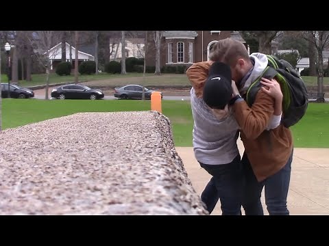 Giving Kisses and Hugs To Random People (Happy Valentines Day)