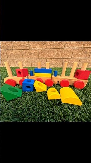 Train toy by Melissa & Doug - wood stacking toy #traintoys #melissaanddoug