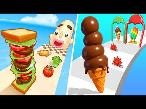 Sandwich Runner 🆚 Stacky Ice Cream Runner🌻🧿🌺🌈Max Levels Walkthrough Android IOS Update Gameplay 4948