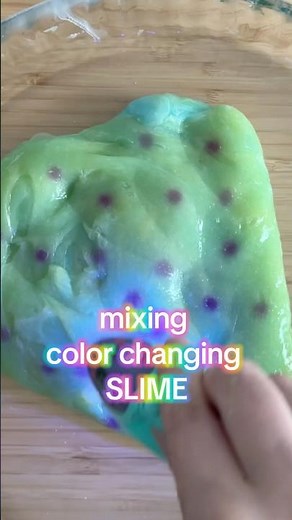 ASMR Mixing color changing slime! What color will it make?? #colorchanging #slimeasmr #elmersglue