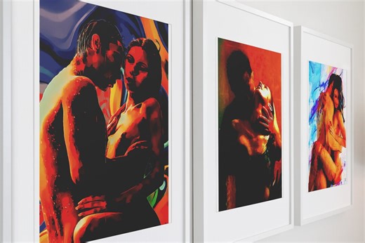 Kissing Couple Art Prints, Intimate Moments, Sensual Bedroom Decor (digital Download) - Etsy