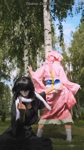 “boom shalakal-boom shalaka” MITSURI Obanai join the trend 📉 pink+black=hot pink #shorts #ytshorts