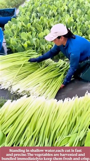 Harvesting Water Celery in Shallow Water