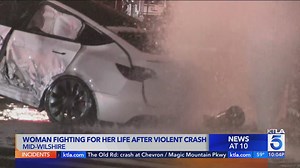 Woman fights for her life after violent crash in Mid-Wilshire