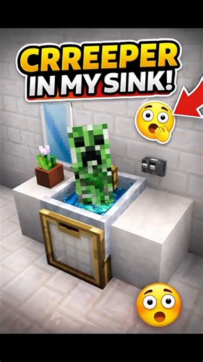 MINECRAFT : Creeper Caught Sitting in Sink 🚿😂 | Minecraft Short
