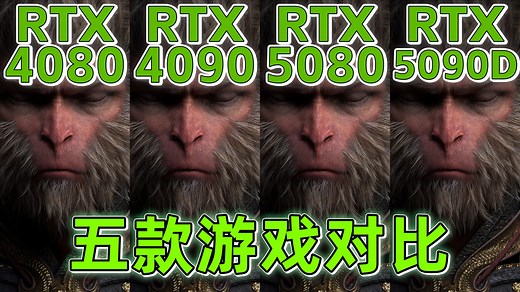 5090 D/5080/4090/4080 2K/4K游戏帧数对比