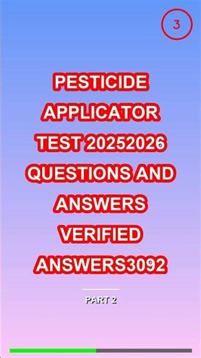 Pesticide Applicator Test 20252026 Questions and A