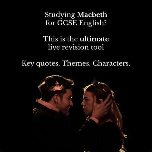  Macbeth. Live on stage. Unmissable for GCSE English. Dickens...