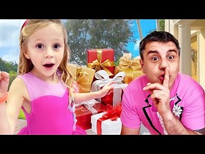 Nastya and Stacy compete with each other and get gifts from Dad | Compilation of video for kids