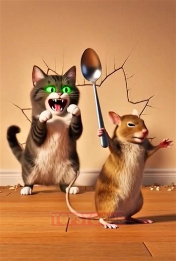 Funny Cat vs Rat Fight 😂 Cartoon Animal Comedy Animation