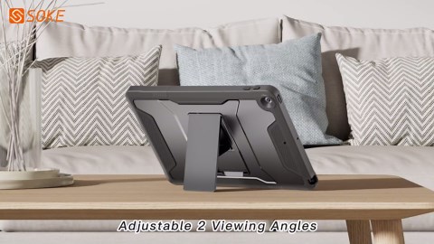 Soke Case for iPad 9th/8th/7th Generation 10.2-Inch (2021/2020/2019 Release), with Built-in Screen Protector and Kickstand, Rugged Full Body Protective Cover for Apple iPad 10.2 Inch - Violet