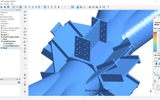 7_AltairSimSolid之2分钟分析轻钢节点模态与刚度分析
