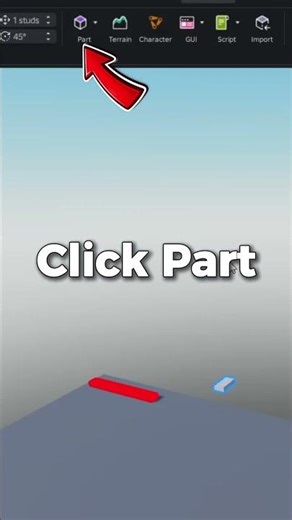 Add a Part in Roblox Studio FAST (5 Seconds) #shorts