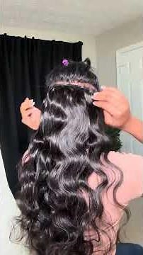 Seamless Body Wave Clip Ins PU Clip In Hair Extensions Real Human Hair