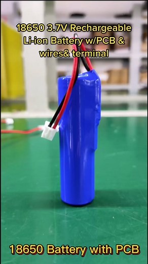 18650 3.7V Rechargeable Li-Ion Battery: Fixing, PCB, Wires, Terminals