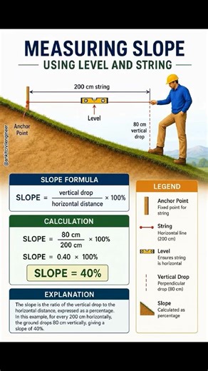 Slope Calculation Using Level and String | Easy Civil Engineering Method 📏