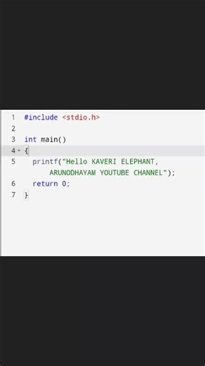 first program in C : Hello KAVERI ELEPHANT| EASY TO STUDY C
