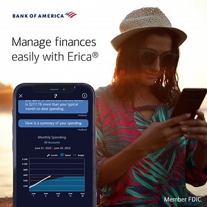 Sunny days are ahead with Erica®, your virtual financial assistant. ☀️ Erica® provides personalized insights and guidance to help you stay on top of your finances. https://bit.ly/3xAQwkN | Bank of America