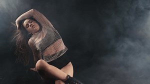 Gorgeous Woman Dancing Sexy Movements With Body And Legs. Pro Erotic Hot Dancer