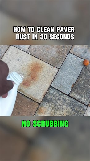 How to clean paver rust in 30 seconds #rustcleaning #rust #pressurewashingtips #tips #viralvideo