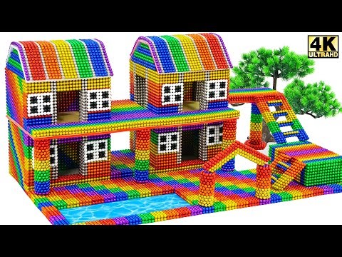 Build a beautiful double house with magnetic marbles
