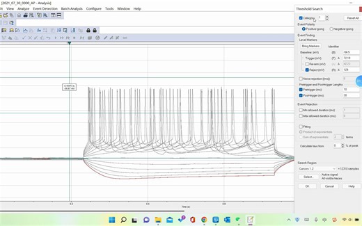 如何clampfit分析action potential frequency