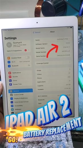 Baba Mobile Care Salem | 🔋 iPad Air 2 Battery Replacement: Mission Complete! We successfully brought another iPad Air 2 back to life, giving it a fresh battery to... | Instagram
