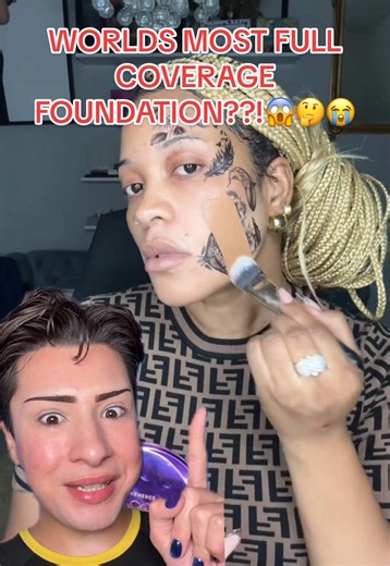 WORLDS MOST FULL COVERAGE FOUNDATION??!😱🤔😭 #makeup #beauty #viralmakeup #fullcoverage #foundation @PIMBY