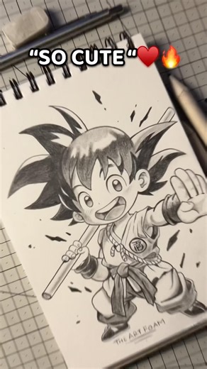 “Draw Goku Cute Chib Art ( So Easy )"😳🔥#shorts #shortsfeed #goku #dragonball #chibi #art #anime