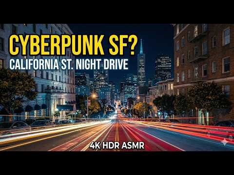 San Francisco Night Drive: Cyberpunk California St. | 4K 60fps HDR ASMR POV