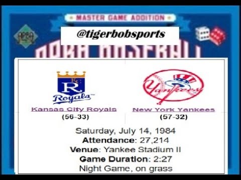 1984 Baseball Replay Community Project. July 14th Royals vs Yankees game 3 of 4. Apba baseball game