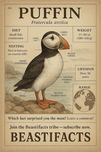 Vintage Puffin – The Clown of the Northern Seas 🌊🐧