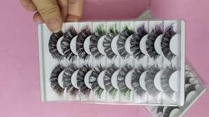 Colored Lashes Extension Fluffy D Curl Colorful False Eyelashes Natural Look Handmade Faux Mink Lashes with Color Pack 9 Pairs (Color Mix9-1)